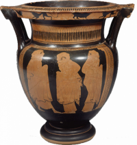 Column krater with veiled dancers