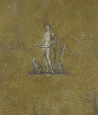 Fragment of a wall painting with Bacchus